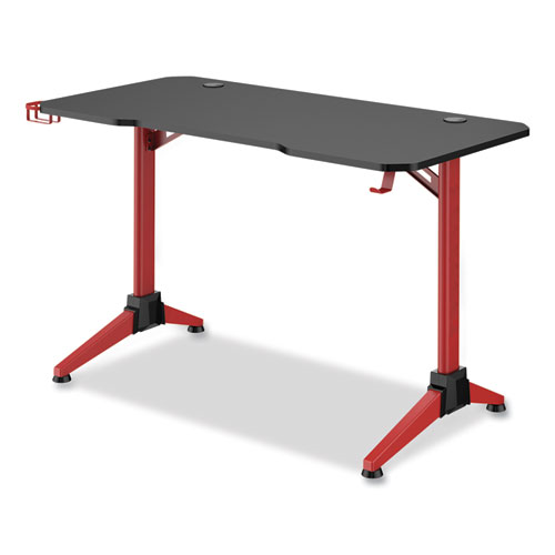 Safco® Ultimate Computer Gaming Desk, 47.2" X 23.6" X 29.5", Black/Red, Ships In 1-3 Business Days