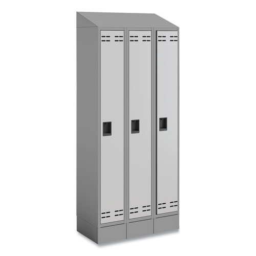 Image of Safco® Triple Sloped Metal Locker Hood Addition, 36W X 18D X 6H, Gray, Ships In 1-3 Business Days