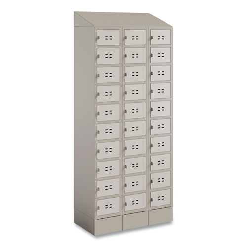 Image of Safco® Triple Sloped Metal Locker Hood Addition, 36W X 18D X 6H, Tan, Ships In 1-3 Business Days