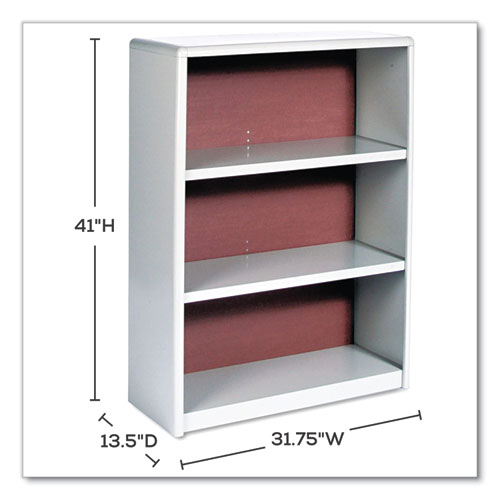 Image of Safco® Valuemate Economy Bookcase, Three-Shelf, 31.75W X 13.5D X 41H, Gray, Ships In 1-3 Business Days