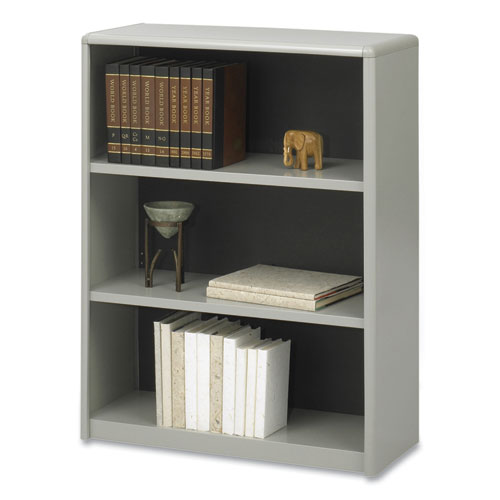 Image of Safco® Valuemate Economy Bookcase, Three-Shelf, 31.75W X 13.5D X 41H, Gray, Ships In 1-3 Business Days