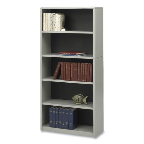 Image of Safco® Valuemate Economy Bookcase, Five-Shelf, 31.75W X 13.5D X 67H, Gray, Ships In 1-3 Business Days