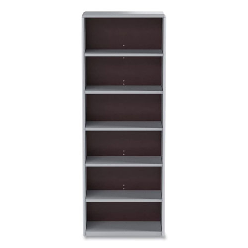 ValueMate Economy Bookcase, Six-Shelf, 31.75w x 13.5d x 80h, Gray, Ships in 1-3 Business Days