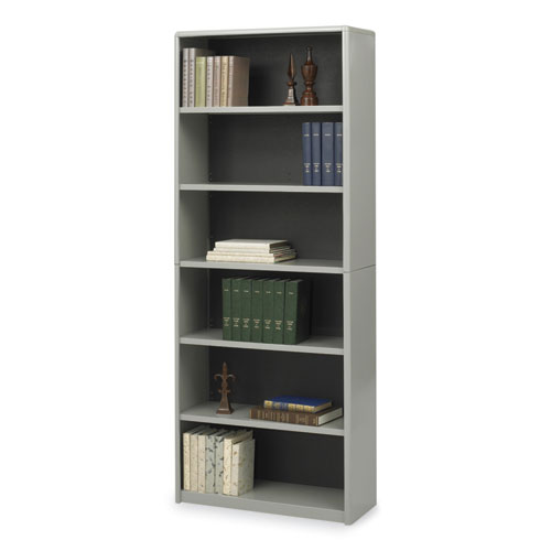 Image of Safco® Valuemate Economy Bookcase, Six-Shelf, 31.75W X 13.5D X 80H, Gray, Ships In 1-3 Business Days