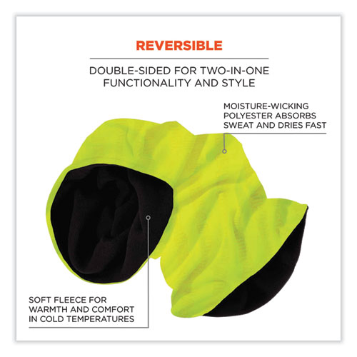 N-Ferno 6491 Reversible Thermal Fleece + Poly Multi-Band, One Size Fits Most, Lime, Ships in 1-3 Business Days