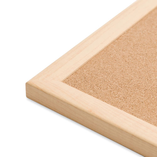 Cork Bulletin Board, 47 x 35, Tan Surface, Birch Wood Frame
