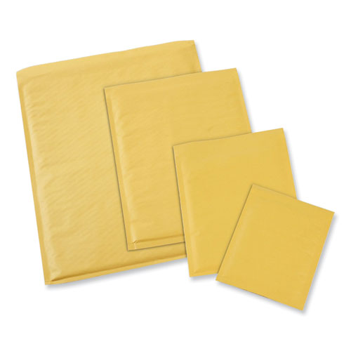 Image of Universal® Peel Seal Strip Cushioned Mailer, #0, Extension Flap, Self-Adhesive Closure, 6 X 10, 250/Carton