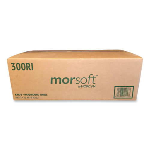 Image of Morcon Tissue Morsoft Controlled Towels, I-Notch, 1-Ply, 7.5" X 800 Ft, Kraft, 6 Rolls/Carton