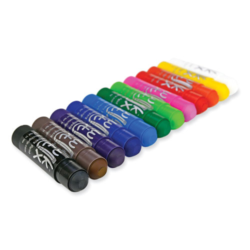 Kwik Stick Tempera Paint, 3.5", Assorted Colors, 12/Pack