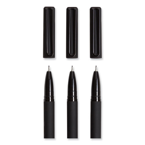 Image of U Brands Catalina Porous Point Pen, Stick, Fine 0.7 Mm, Black Ink, Black Barrel, 12/Pack