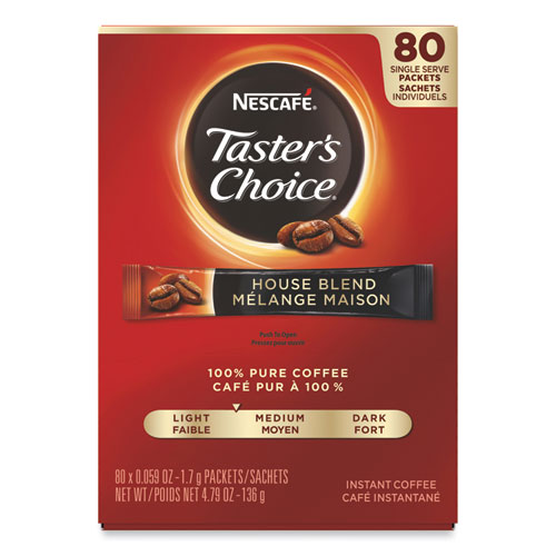 Nescafé® Taster's Choice Stick Pack, Decaf, 0.06oz, 80/Box, 6 Boxes/Carton