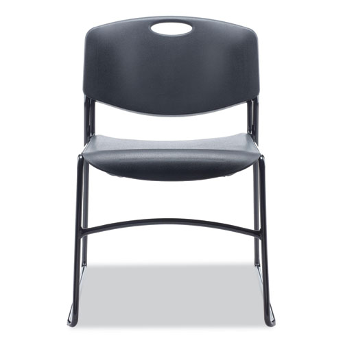 Image of Alera® Resin Stacking Chair, Supports Up To 275 Lb, 18.50" Seat Height, Black Seat, Black Back, Black Base, 4/Carton