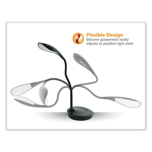 Office Dimmable Gooseneck Desk Lamp with USB Charging Port, 15.16" High, Black Base