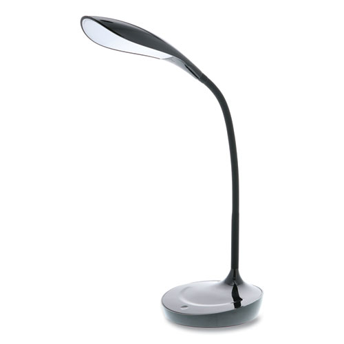 Office Dimmable Gooseneck Desk Lamp with USB Charging Port, 15.16" High, Black Base