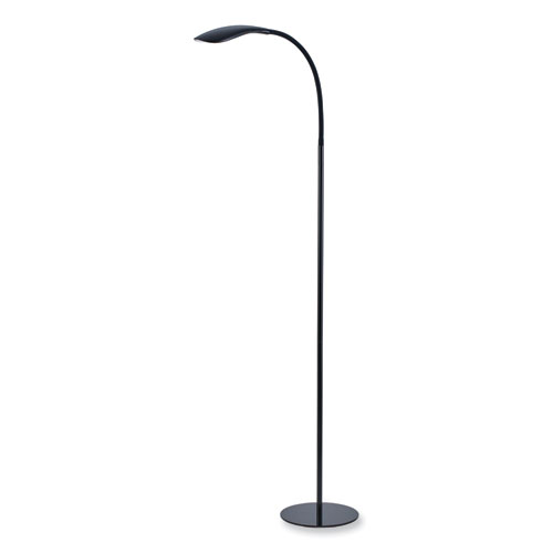 Gooseneck Floor Lamp, 72" Tall, Black Base