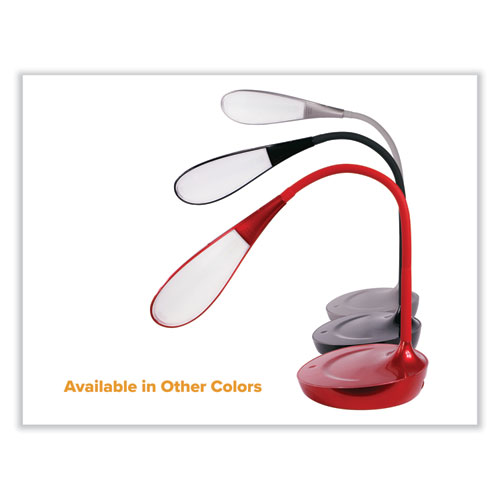 Office Dimmable Gooseneck Desk Lamp with USB Charging Port, 15.16" High, Red Base