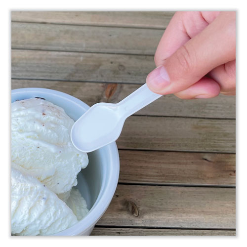 Image of Boardwalk® Heavyweight Polypropylene Cutlery, Tasting Spoon, White, 3,000/Carton