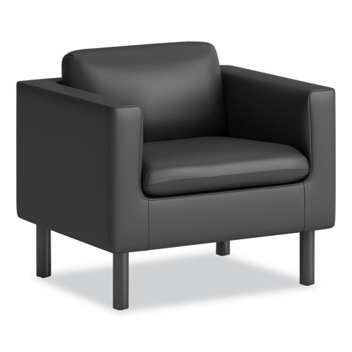 HON® Parkwyn Series Club Chair, 33" x 26.75" x 29", Black Seat, Black Back, Black Base