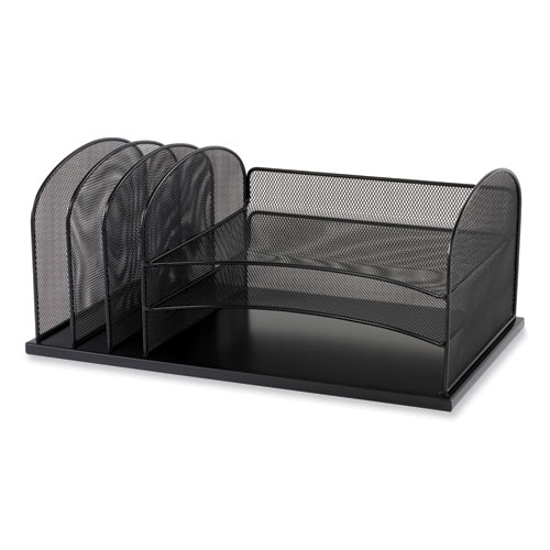 Image of Safco® Onyx Desk Organizer W/Three Horizontal And Three Upright Sections,Letter Size,19.25X11.5X8.25,Wine,Ships In 1-3 Business Days