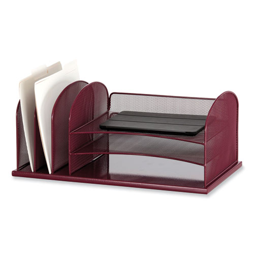 Image of Safco® Onyx Desk Organizer W/Three Horizontal And Three Upright Sections,Letter Size,19.25X11.5X8.25,Wine,Ships In 1-3 Business Days