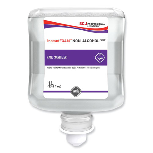 SC Johnson Professional® InstantFOAM Non-Alcohol PURE Hand Sanitizer, 1 L Refill Cartridge, Unscented, 6/Carton