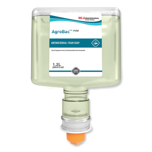 AgroBac Pure Foam Wash Touch Free Cartridge, Unscented, 1.2 L Refill, 3/Carton