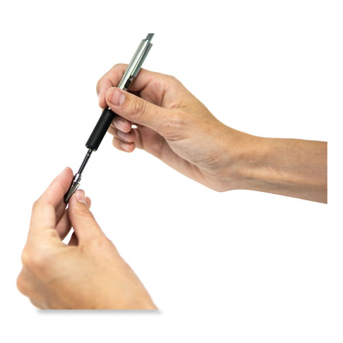 Image of Zebra® F-402 Ballpoint Pen, Retractable, Fine 0.7 Mm, Blue Ink, Stainless Steel/Blue Barrel, 2/Pack
