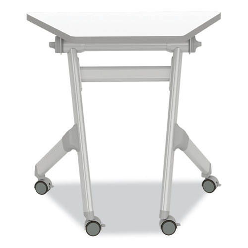 Image of Safco® Learn Nesting Trapezoid Desk, 32.83" X 22.25" To 29.5", White/Silver, Ships In 1-3 Business Days