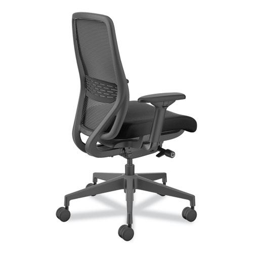 Image of Hon® Nucleus Series Recharge Task Chair, Supports Up To 300 Lb, 16.63 To 21.13 Seat Height, Black Seat/Back, Black Base