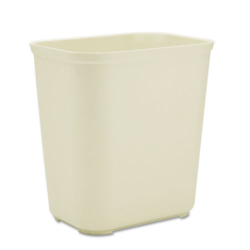 Rubbermaid® Commercial Fiberglass Wastebasket, 7 gal, Fiberglass, Beige
