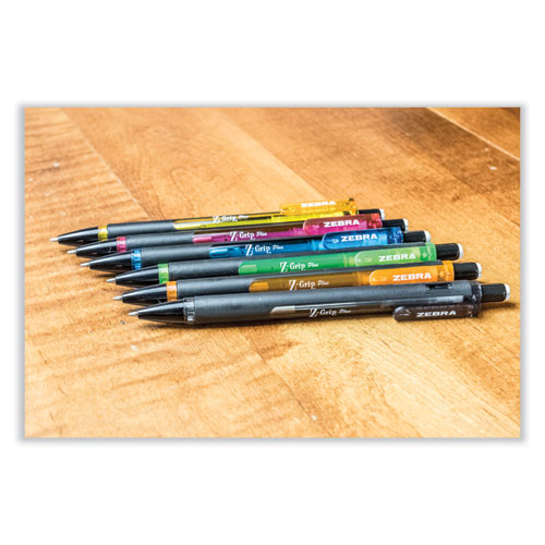 Image of Zebra® Z-Grip Plus Mechanical Pencil, 0.7 Mm, Hb (#2), Black Lead, Black Barrel, 2/Pack