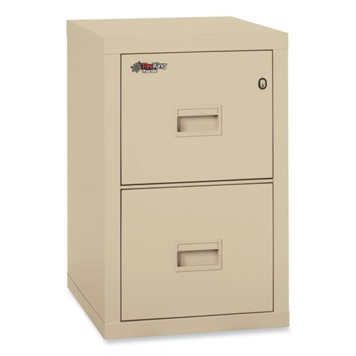 Compact Turtle Insulated Vertical File, 1-Hour Fire, 2 Legal/Letter File Drawers, Parchment, 17.75" x 22.13" x 27.75"