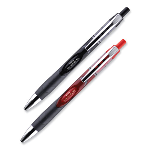 Sarasa Dry Gel X30 Gel Pen, Retractable, Medium 0.7 mm, Black Ink, Black/Silver Barrel, 12/Pack