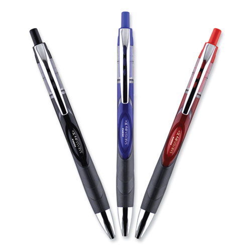 Sarasa Dry Gel X30 Gel Pen, Retractable, Medium 0.7 mm, Red Ink, Red/Black/Silver Barrel, 12/Pack