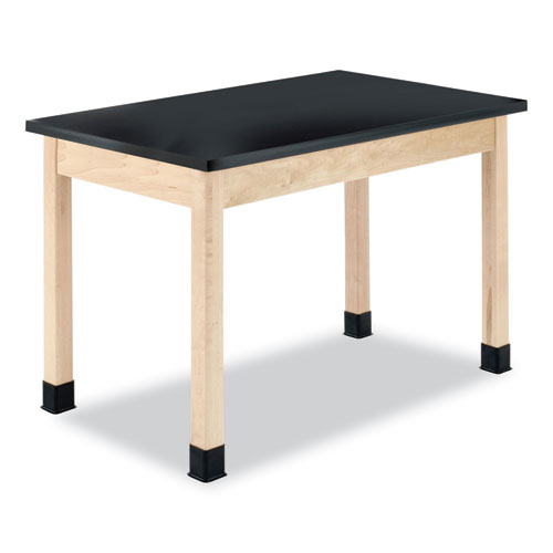 Classroom Science Table, 60w x 24d x 30h, Black Epoxy Resin Top, Maple Base