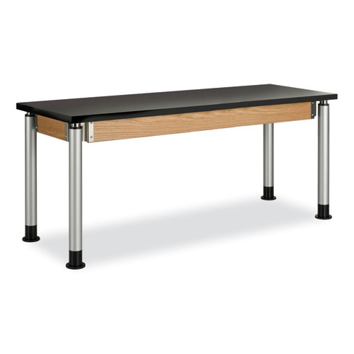 Adjustable-Height Table, Rectangular, 72w x 24d x 42h, Black