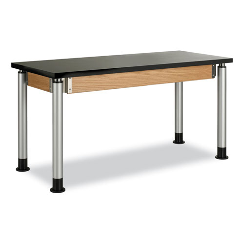 Adjustable-Height Table, Rectangular, 54w x 24d x 42h, Black
