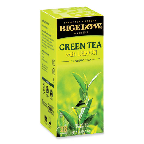Bigelow® Green Tea With Lemon, Lemon, 0.34 Lbs, 28/Box