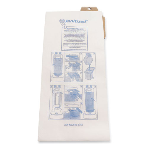 Image of Janitized® Vacuum Filter Bags Designed To Fit Karcher/Tornado Cv30/1, Cv38/1, Cv48/2, 100/Carton