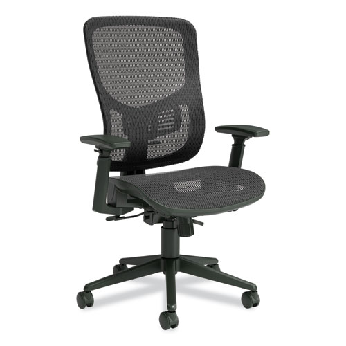 Image of FlexFit Kroy Mesh Task Chair, Supports Up to 275 lbs, 18.9 to 22.76" Seat Height, Black Seat, Black Back, Black Base