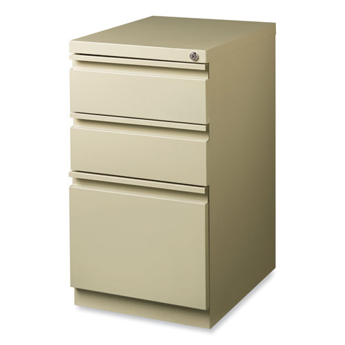 Full-Width Pull 20 Deep Mobile Pedestal File, 3-Drawer: Box/Box/File, Letter, Putty, 15 x 19.88 x 27.75