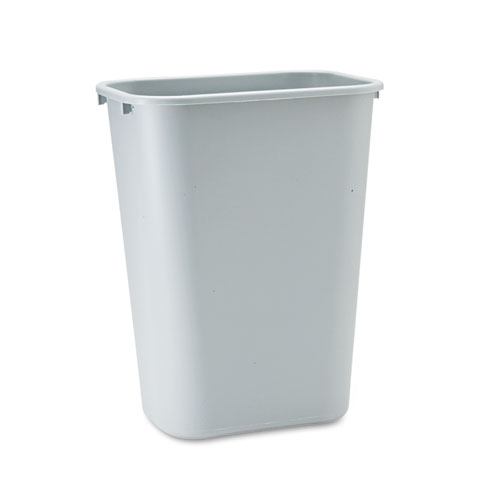 Rubbermaid® Commercial Deskside Plastic Wastebasket, 10.25 gal, Plastic, Gray