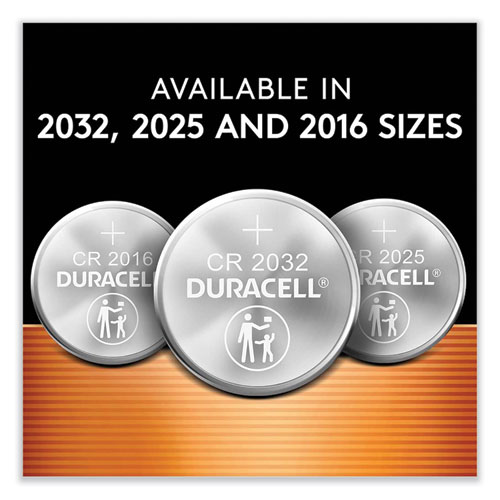 Image of Duracell® Lithium Coin Batteries With Bitterant, 2025, 4/Pack