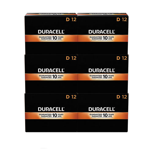 Duracell® CopperTop Alkaline D Batteries, 72/Carton