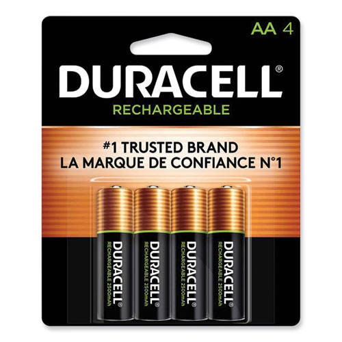 Duracell® Rechargeable StayCharged NiMH Batteries, AA, 4/Pack