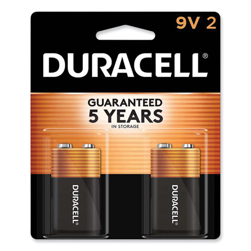 Duracell® CopperTop Alkaline 9V Batteries, 2/Pack