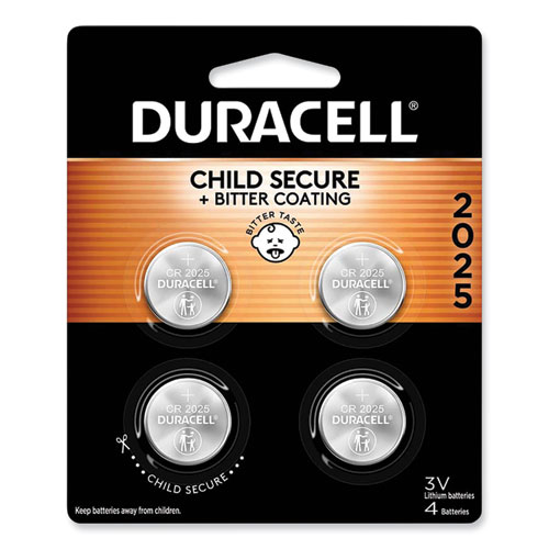Duracell® Lithium Coin Batteries With Bitterant, 2025, 4/Pack