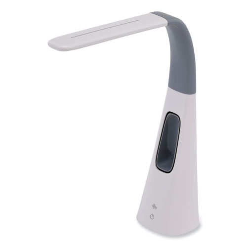 LED Desk Lamp with Bladeless Fan, 15.75" High, Gray/White