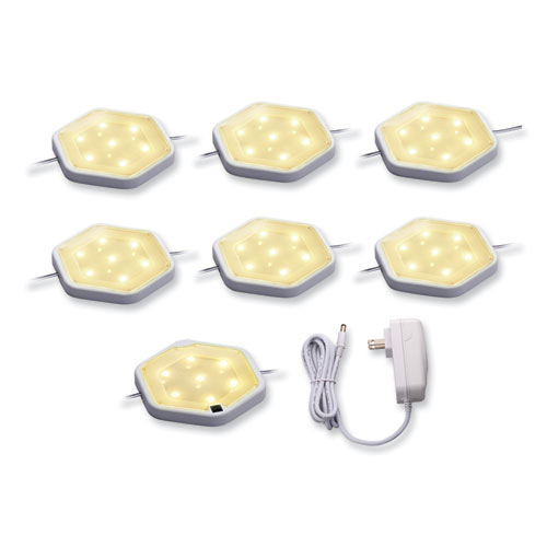 LED Under Cabinet Puck Light Kit, 2.68w x 0.3h, White