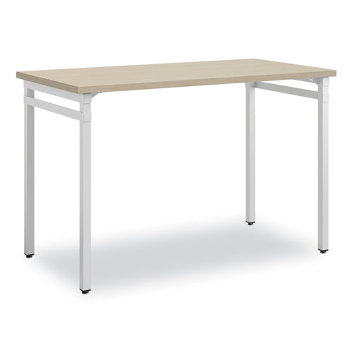 Ready Home Office Desk, 45.5" x 23.5" to 29.5", Beige/White, Ships in 1-3 Business Days